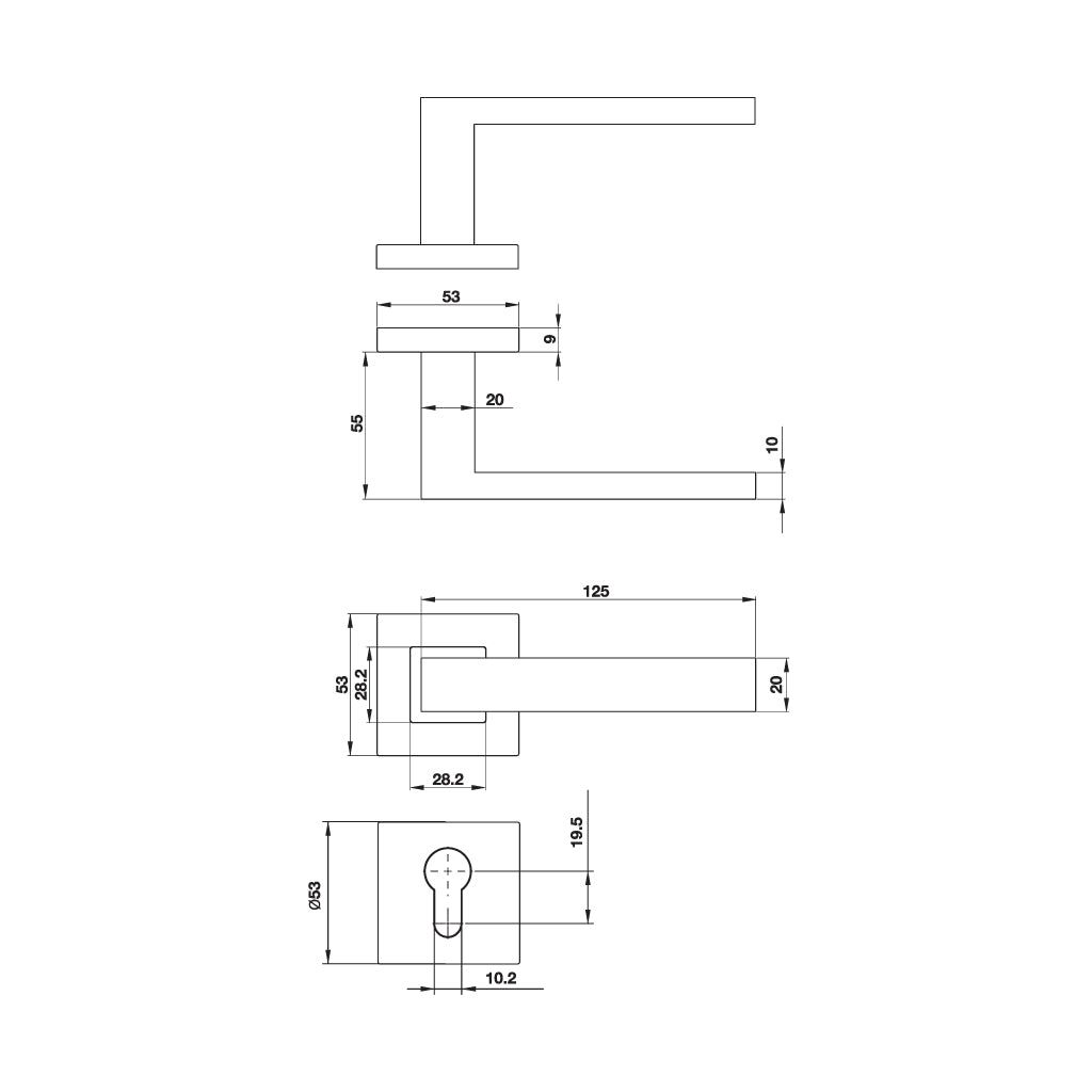 Tay nắm gạt DIY Hafele 499.62.216