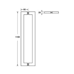 Tay nắm kéo vuông 1100mm Hafele 499.68.039