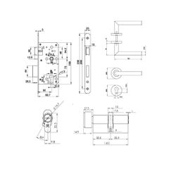 Bộ tay nắm cửa DIY Hafele 489.10.660