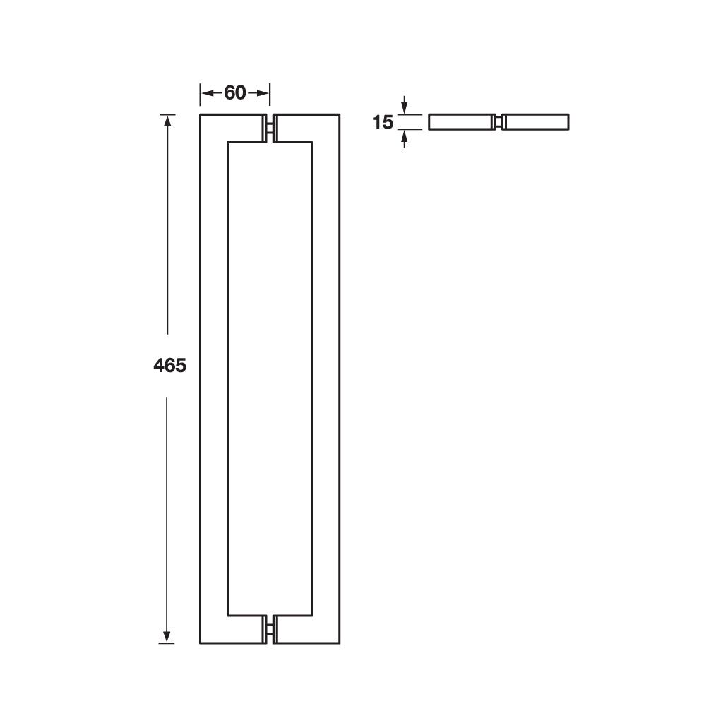 Tay nắm kéo vuông 465mm DIY Hafele 499.68.038