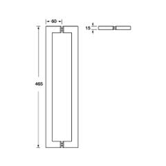 Tay nắm kéo vuông 465mm Hafele 499.68.038