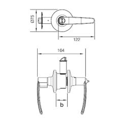 Khoá tròn gạt DIY Hafele màu đồng bóng 489.10.187