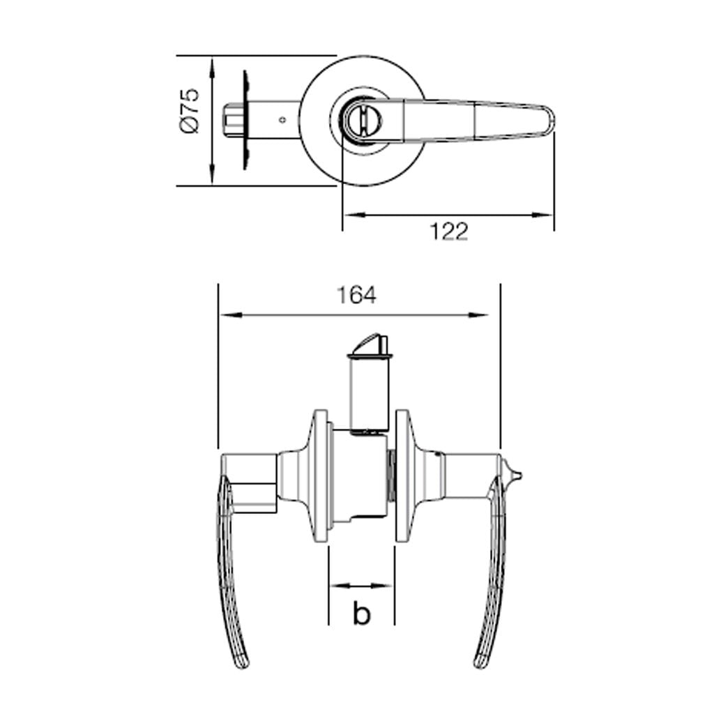 Khoá tròn gạt DIY Hafele màu niken mờ 489.10.186