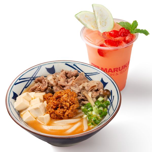 Combo Udon Bò Nấm Miso Cay & Mocktail Ổi Dâu Nhật Bản