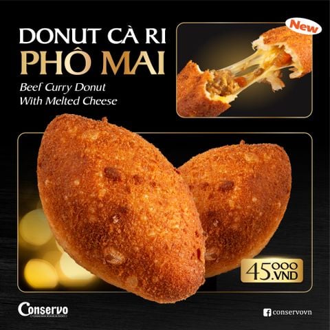  Bánh Donut Cà Ri Phô Mai (Beef Curry Donut With Melted Cheese) 