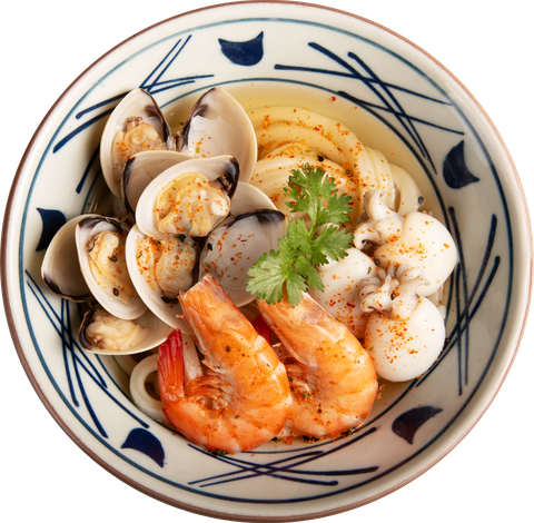  Udon Hải Sản Cay (Spicy Seafood Udon) 