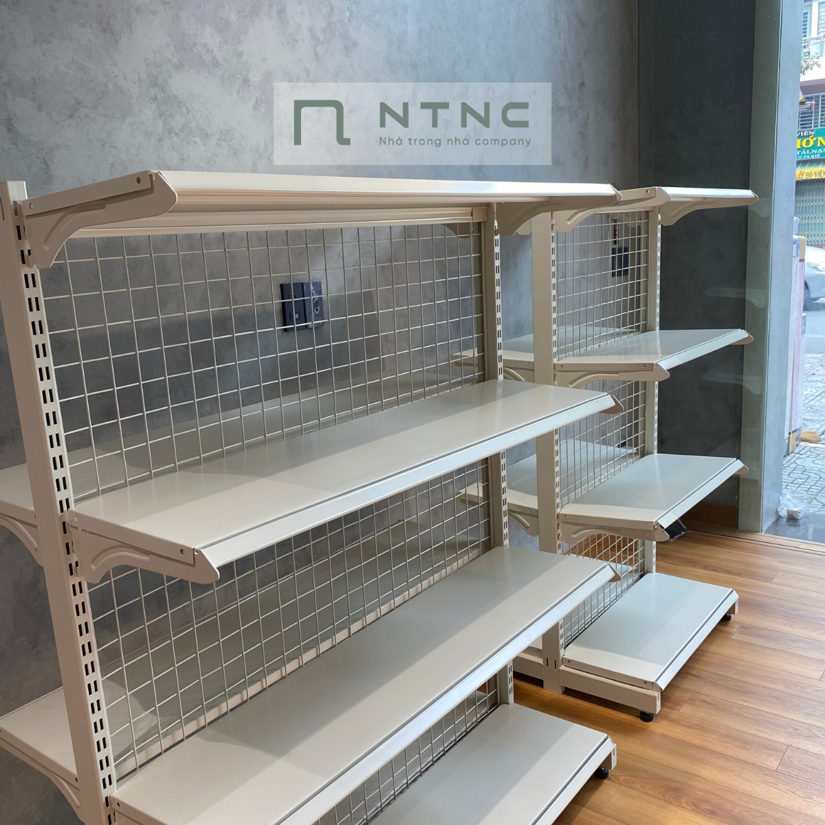 Kệ rack đôi trưng bày - Màu Trắng (75cm / 120cm) - kệ hàng đa năng ...