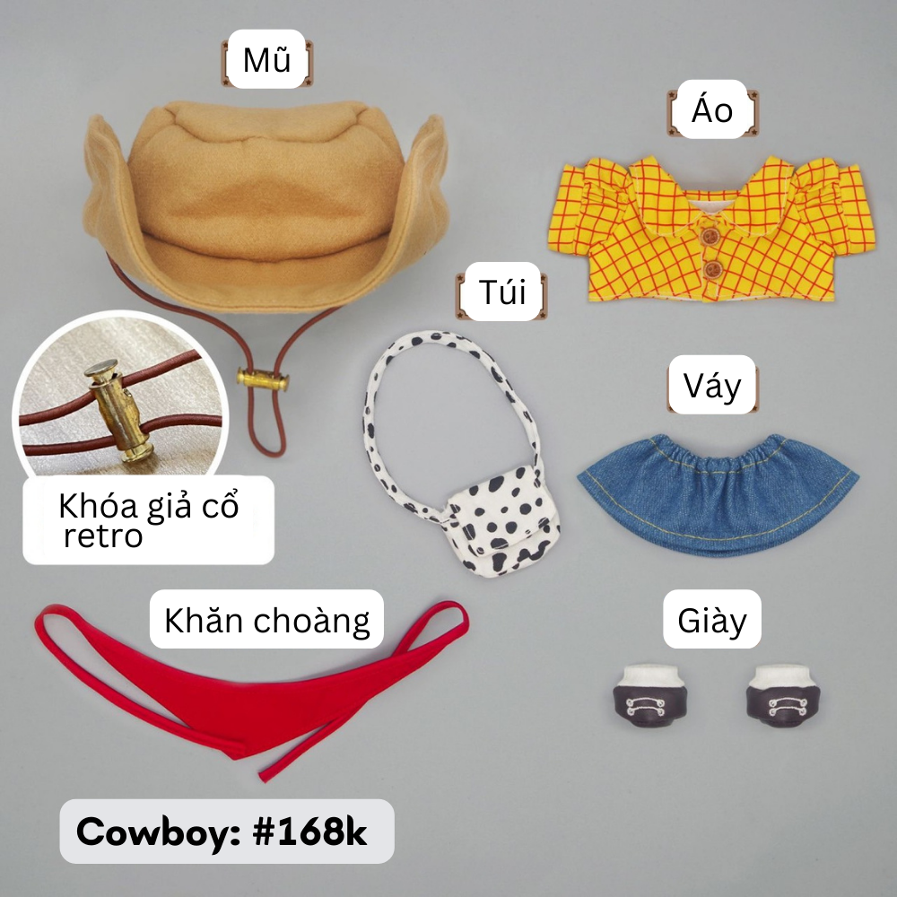  [ORDER] OUTFIT DOLL 20CM - COWBOY 