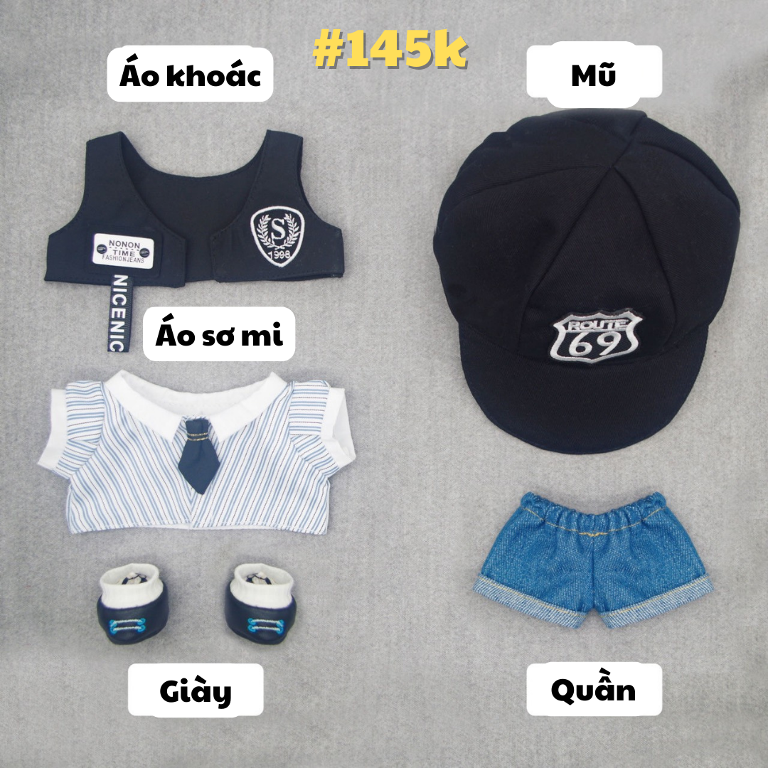  [ORDER] OUTFIT 20CM - Set hotboy vườn trường 