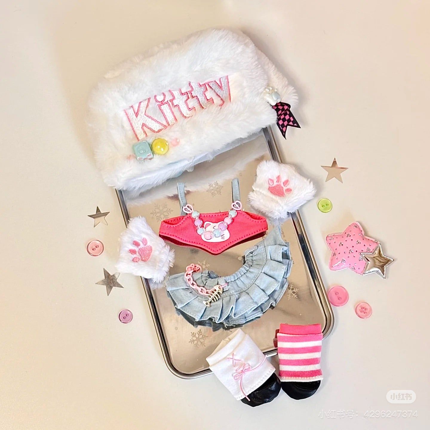  [PRE-ORDER] OF012- SET VÁY Y2K KITTY 20CM VS 10CM 