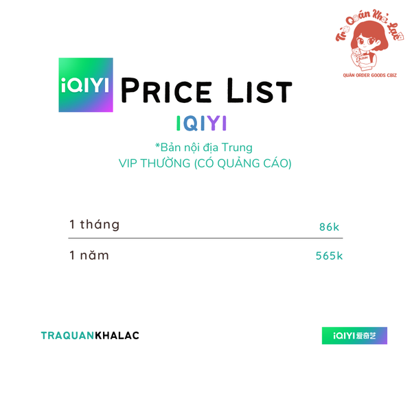  NẠP VIP - IQIYI BẢN NỘI ĐỊA TRUNG 