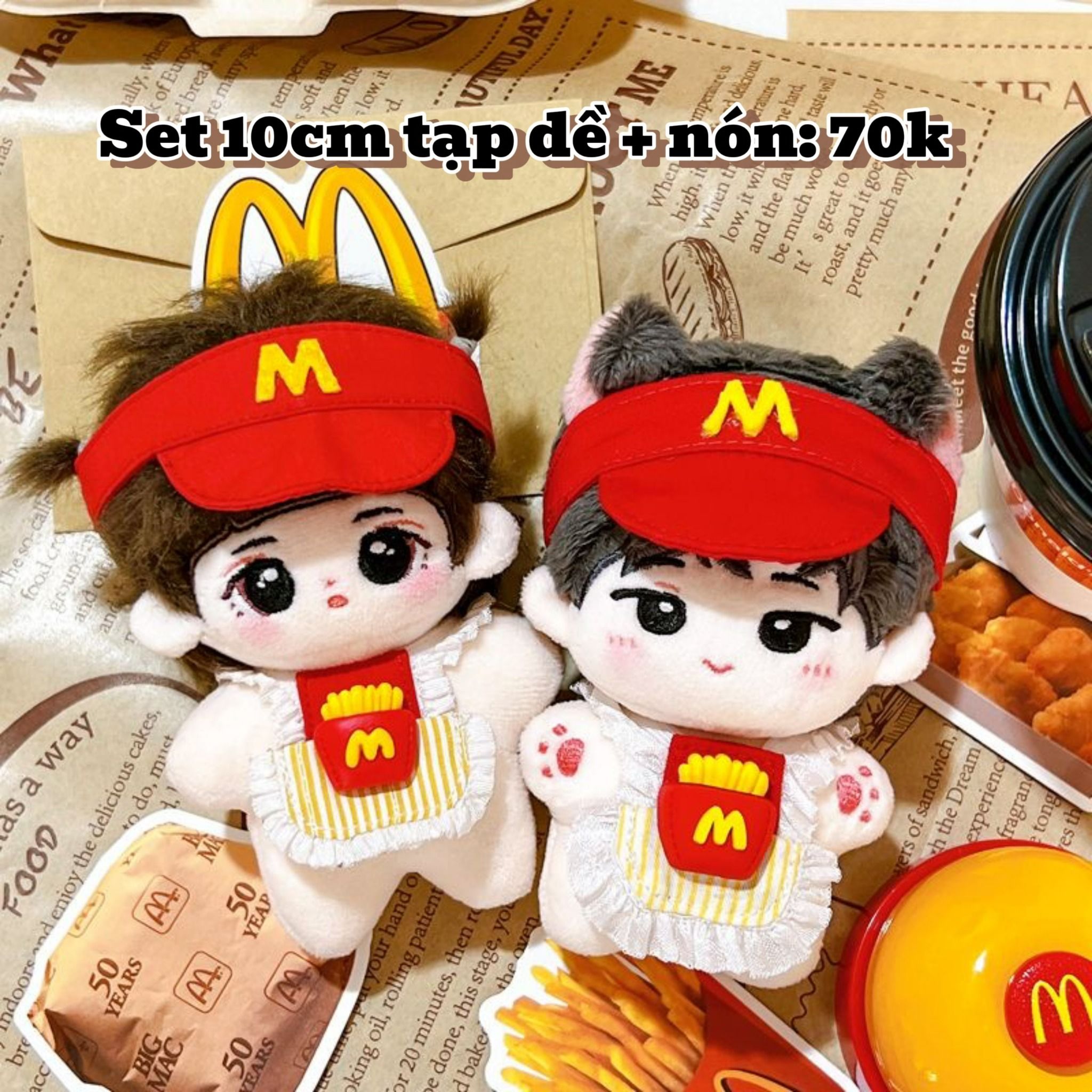  [ORDER] OUTFIT DOLL 10CM - SET TẠP DỀ + NÓN 