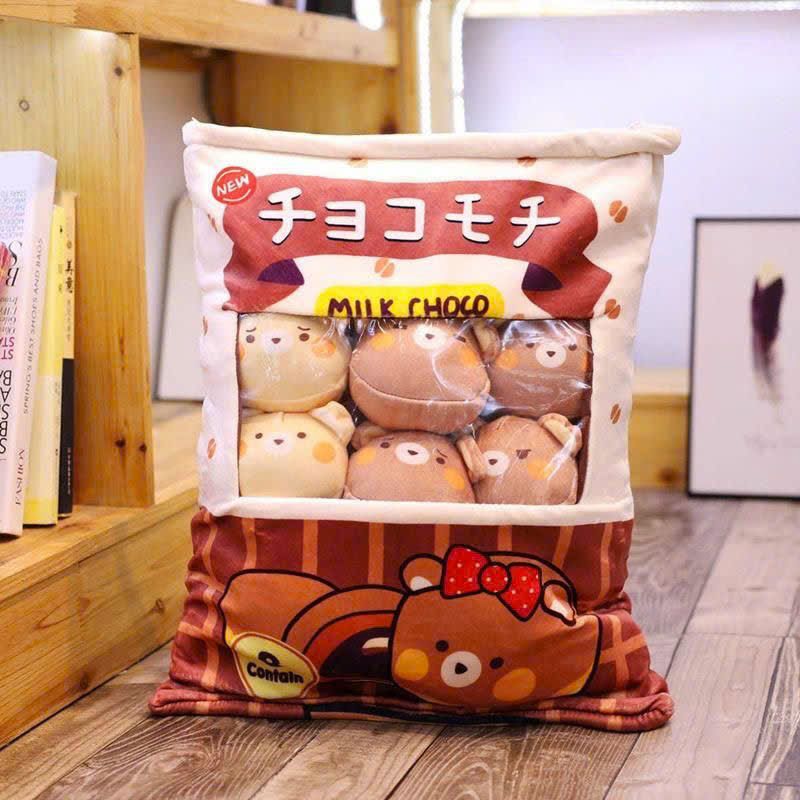  [ORDER] TÚI GỐI HOẠT HÌNH CUTE KÈM 8 PLUSHIE MINI 