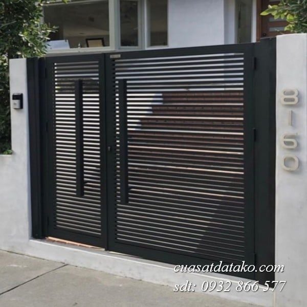 cửa cổng sắt 2 cánh đơn giản đẹp