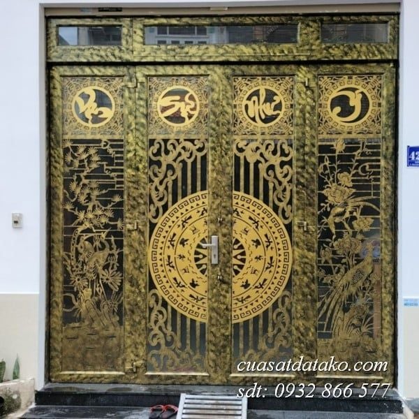 cửa cổng sắt cnc sơn tĩnh điện