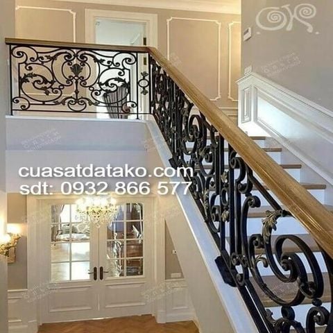 Lan can cầu thang sắt mỹ thuật LCS03
