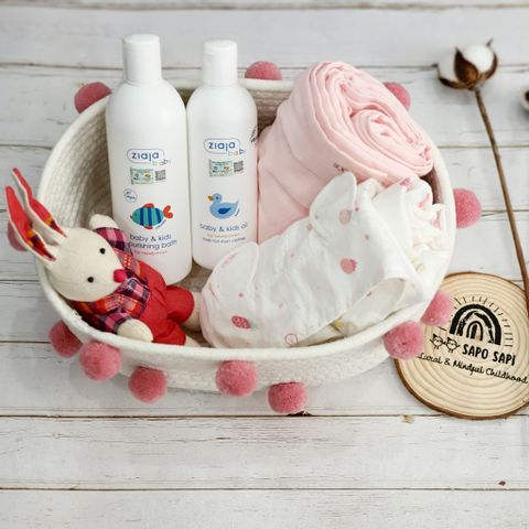  SAPO SAPi Gift box - HAPPY BATH TIME cho bé sơ sinh gái 