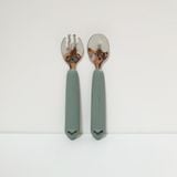  Bộ thìa dĩa ăn dặm cho bé Cloudy SAPO SAPi - Green Milieu (Xanh Milieu) 