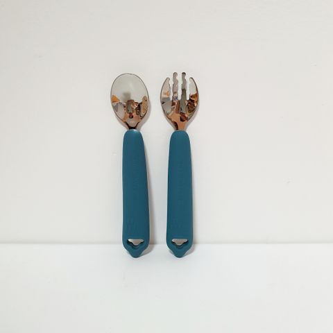  Bộ thìa dĩa ăn dặm cho bé Cloudy SAPO SAPi - Colonial Blue (Xanh biển) 