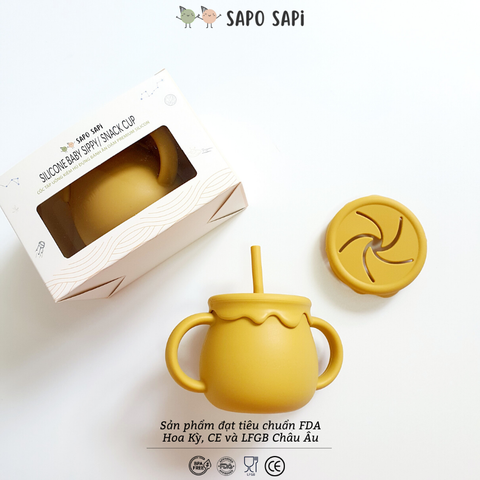  Cốc tập uống kiêm hũ đựng bánh ăn dặm SAPO SAPi - Mango (Vàng) 