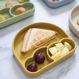  Đĩa ăn dặm Premium Silicon chia ngăn có đế hút chân không chống đổ Cloudy SAPO SAPi - Mango (Vàng xoài) 