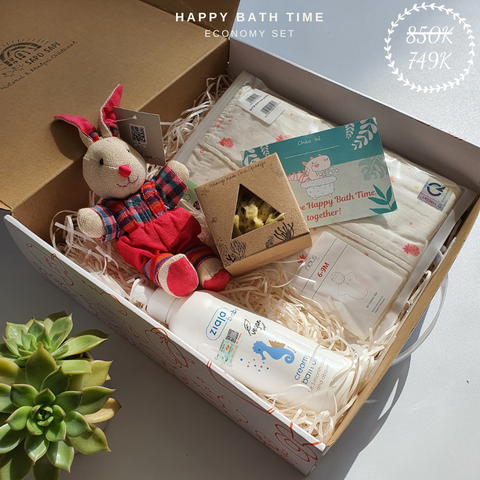  Set quà  Economy - HAPPY BATH TIME cho bé sơ sinh 