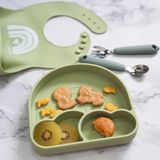  Đĩa ăn dặm Premium Silicon chia ngăn có đế hút chân không chống đổ Cloudy SAPO SAPi - Avocado Green (Xanh Bơ) 