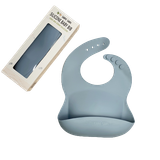  Yếm ăn dặm Premium Silicon- khắc chìm SAPO SAPi - Xanh xám 