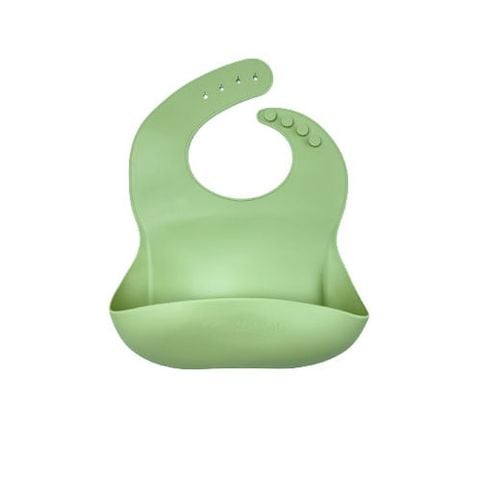  Yếm ăn dặm Premium Silicon- khắc chìm SAPO SAPi - Xanh bơ 