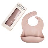  Yếm ăn dặm Premium Silicon- khắc chìm SAPO SAPi - Rose pink (Hồng nhạt) 