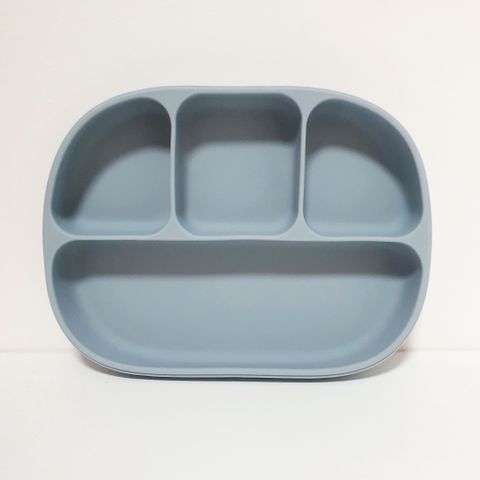 Đĩa ăn dặm Premium Silicon chia ngăn có đế hút chân không chống đổ Classy SAPO SAPi - Dusty Blue (Xanh xám) 
