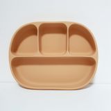  Đĩa ăn dặm Premium Silicon chia ngăn có đế hút chân không chống đổ Classy SAPO SAPi - Burly Wood (Gỗ cháy) 
