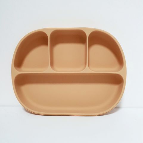  Đĩa ăn dặm Premium Silicon chia ngăn có đế hút chân không chống đổ Classy SAPO SAPi - Burly Wood (Gỗ cháy) 