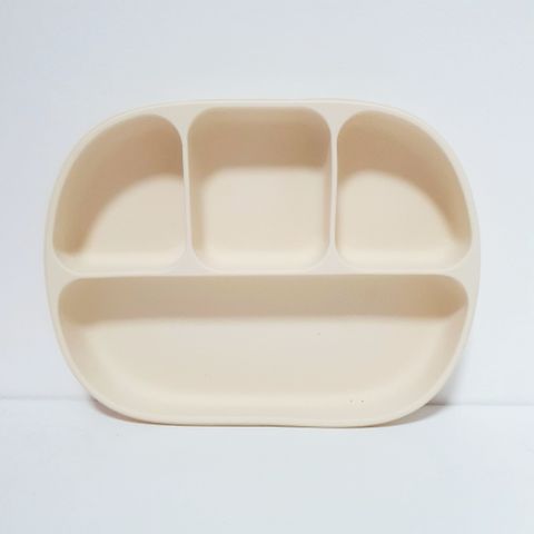  Đĩa ăn dặm Premium Silicon chia ngăn có đế hút chân không chống đổ Classy SAPO SAPi - Cream (Kem) 