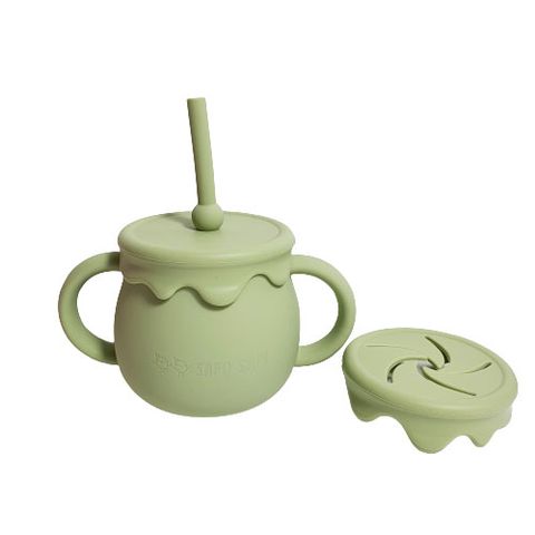  Cốc tập uống kiêm hũ đựng bánh ăn dặm SAPO SAPi - Avocado Green (Xanh bơ) 