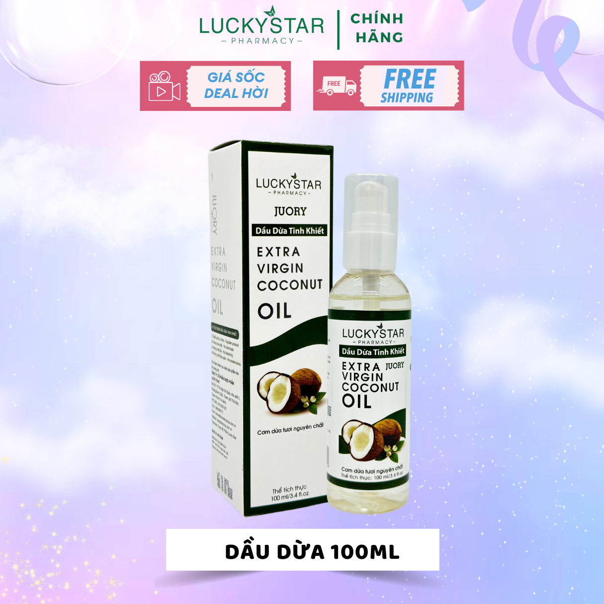 Tinh Dầu Dừa Nguyên Chất Lucky Star (100ml)