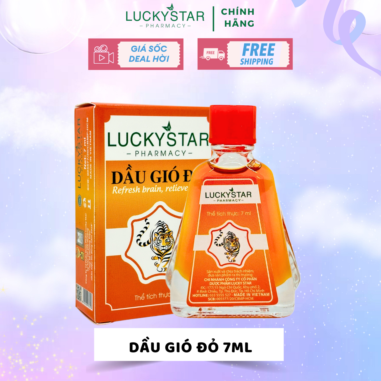 Dầu Gió Đỏ Lucky Star (7ml)