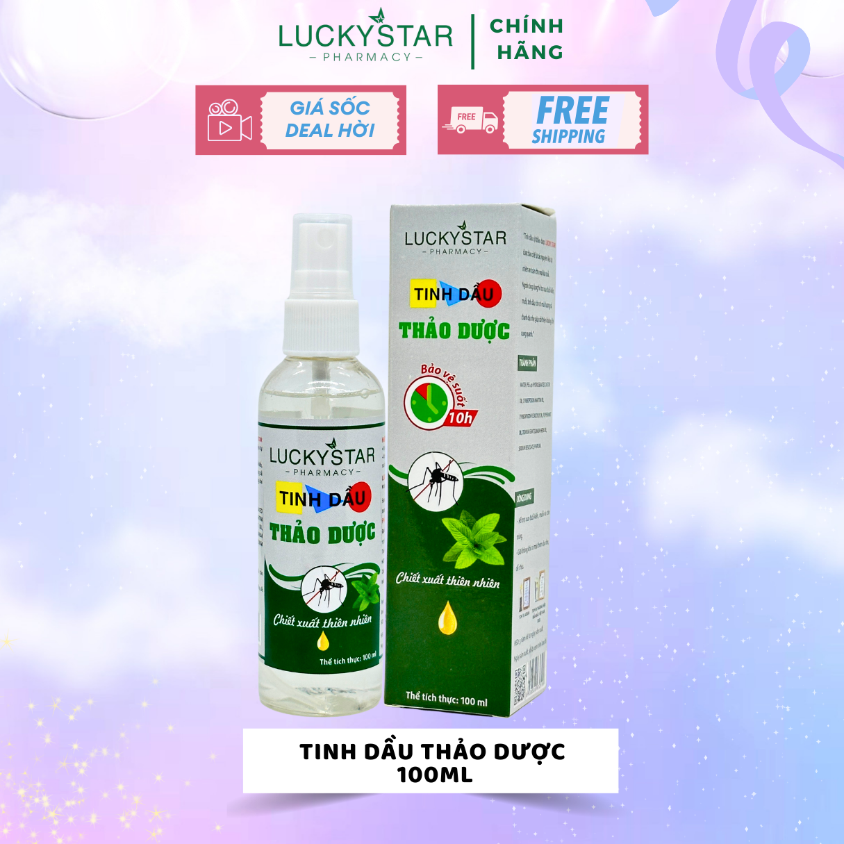 Xịt Muỗi Tinh Dầu Thảo Dược Lucky Star (100ml)