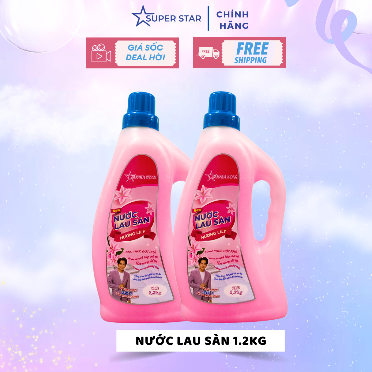 Nước Lau Sàn SUPER STAR - Hương LiLy (1200g)