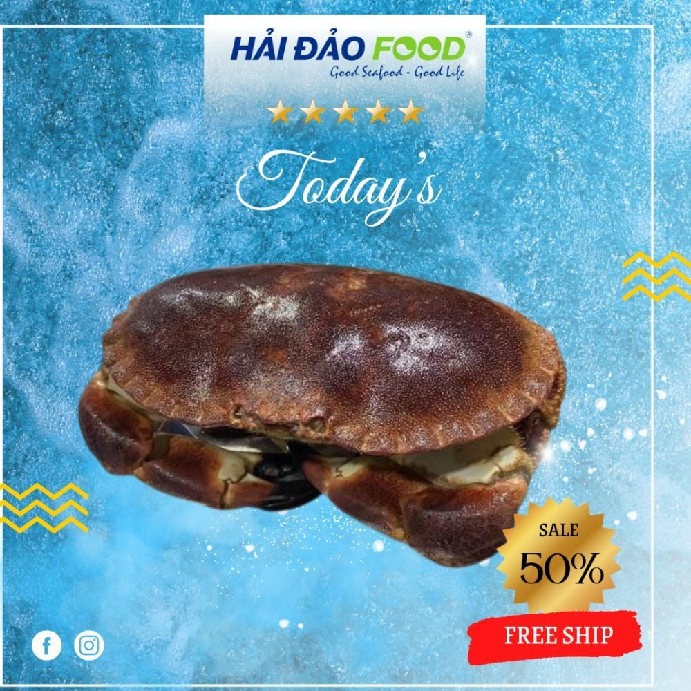 CUA NÂU IRELAND Tươi Sống HẢI ĐẢO FOOD 800g -1 kg/ con