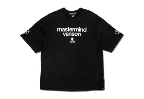  MASTERMIND WORLD X VANSON MENS BONE S/S TEE BLACK ( BOXY FIT ) 