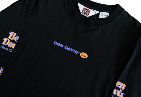  Vintage Ben Davis Sleeve Banner Logo L/S Tee Black 