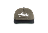  Stussy Mid-Depth Big Stock Snapback Cap Olive 