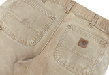  Carhartt Carpenter Dungaree Fit Duck Canvas Pants Brown 