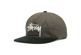  Stussy Mid-Depth Big Stock Snapback Cap Olive 