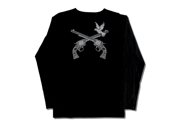  Roarguns Nicho Handgun Bird L/S Swarovski Tee Black 