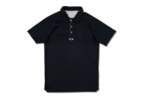  Vintage Oakley Center Logo Polo Jersey Black 
