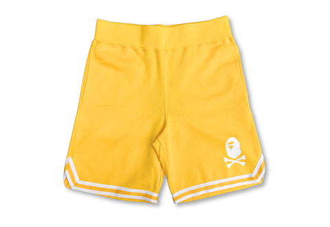  Bape x Pirates Crossbone Basketball Sweat Short Yellow 
