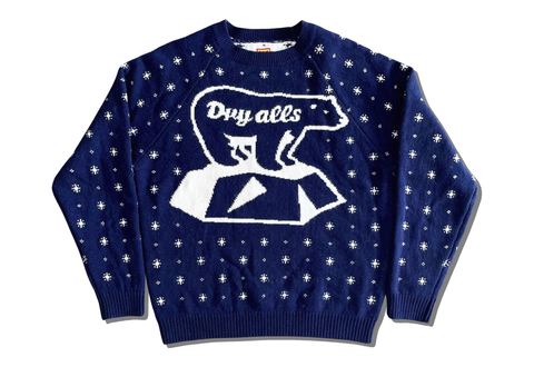  Human Made Polar Bear Jacqurd Knit Sweater Navy 