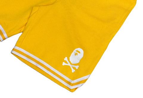  Bape x Pirates Crossbone Basketball Sweat Short Yellow 